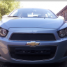 Защита радиатора "Standart" Chevrolet Aveo (2011-2015) верх, чёрная купить недорого с доставкой в Каменск-Шахтинский