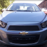 Защита радиатора "Standart" Chevrolet Aveo (2011-2015) верх, чёрная купить недорого с доставкой в Каменск-Шахтинский