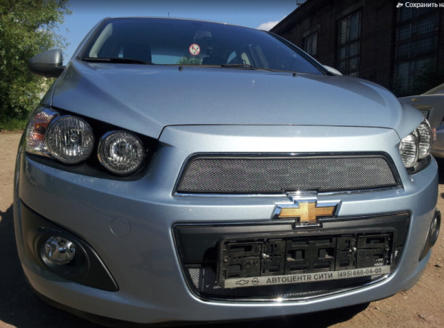 Защита радиатора "Standart" Chevrolet Aveo (2011-2015) верх, хром купить недорого с доставкой в Каменск-Шахтинский