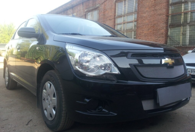 Защита радиатора "Standart" Chevrolet Cobalt (2013-н.в.) верх, хром купить недорого с доставкой в Каменск-Шахтинский