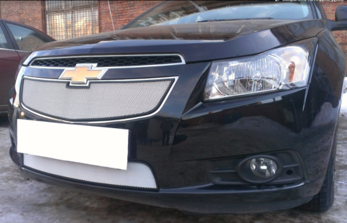 Защита радиатора "Standart" Chevrolet Cruze (2008-2013) верх, хром купить недорого с доставкой в Каменск-Шахтинский