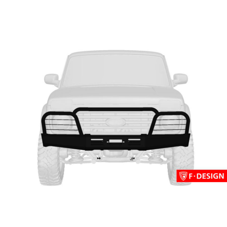 силовой передний бампер f-design с площадкой под лебедку с защитными дугами для L@DA 4x4 (окраска стандарт) купить недорого с доставкой в Каменск-Шахтинский