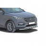 Защита переднего бампера «Труба двойная» (d63,5) для Hyundai Santa Fe III рестайлинг (2015-2018)(Окрашенное) купить недорого с доставкой в Каменск-Шахтинский