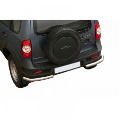 Защита заднего бампера угловая «Уголки» B@3 2123 &quot;Chevrolet Niv@&quot; RS (d 63.5), цельная, нержавеющая сталь