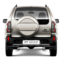 Защита заднего бампера угловая d63мм ШАГРЕНЬ (ППК) L@DA Niv@ Travel 2021-н.в. / L@DA NIV@ 2020-н.в. / CHEVROLET Niv@ 2009-2020 г.в.